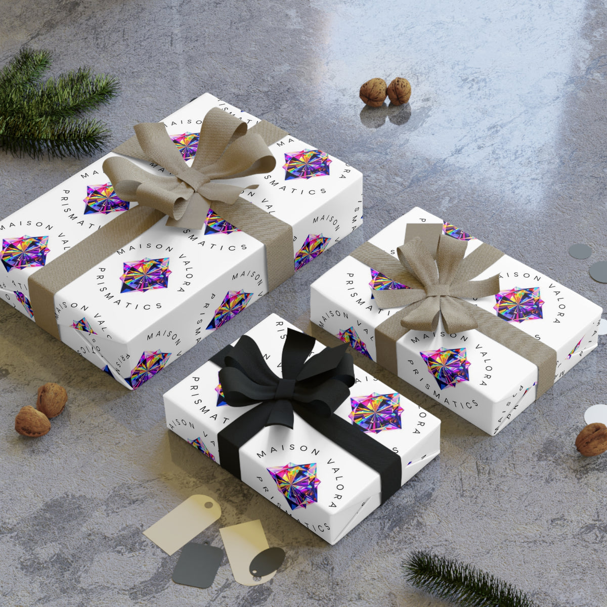 Maison Valora Prismatics Gift Wrapping Paper Rolls, 1pc